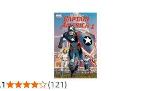 Portada del cómic "Captain America" de Steve Rogers, con él y otros héroes corriendo frente a un edificio gubernamental.