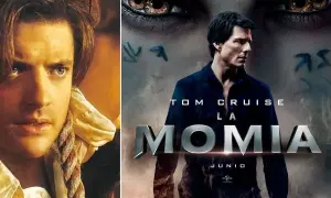 Comparación de dos películas: Brendan Fraser en "La Momia" (1999) y Tom Cruise en "La Momia" (2017).