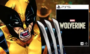 Wolverine de Marvel, con sus garras listas, aparece junto a la portada del juego para PS5.