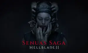 Senua, con los ojos cerrados y rodeada de manos que la sujetan, se prepara para su viaje en Hellblade 2.