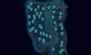 Mapa de Nueva York con marcadores de spiderbots para Spider-Man 2.