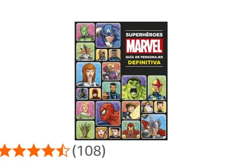 Superhéroes Marvel: Guía Definitiva. Una lista de personajes icónicos como Capitán América, Hulk, Spider-Man y Thor.