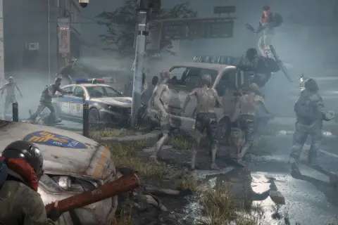 Sobrevivientes luchan contra zombis en una calle desolada. ¿Será este el último paraíso de Nakwon?