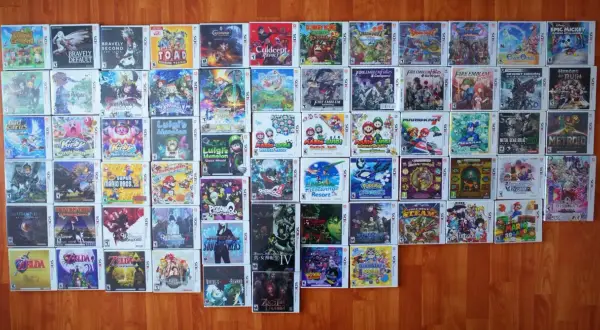 Colección de juegos 3DS: Animal Crossing, Bravely Default, Kirby, Luigi's Mansion, Super Mario Bros. 2, Pokémon, Zelda y más.