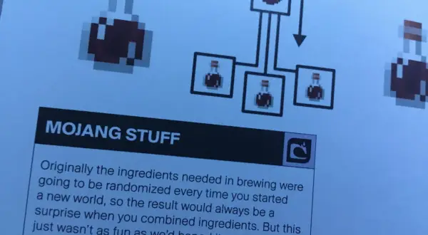 Pociones de Minecraft y un diagrama de elaboración.