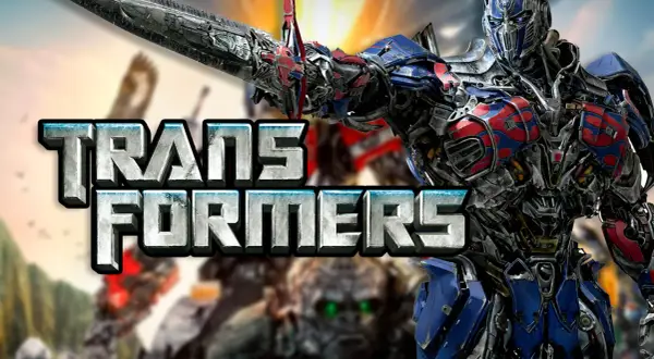 Optimus Prime, listo para la batalla, con el logo de Transformers 6.