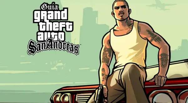 CJ de Grand Theft Auto: San Andreas, con tatuajes y arma, listo para usar trucos San Andreas PS5.