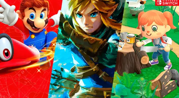 Mario, Link y un personaje de Animal Crossing, ¡los mejores juegos Nintendo Switch!