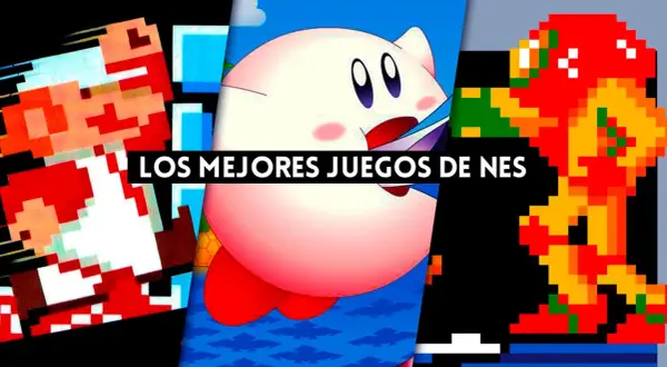 Mario, Kirby y Samus Aran, iconos de los mejores juegos NES, celebran juntos.