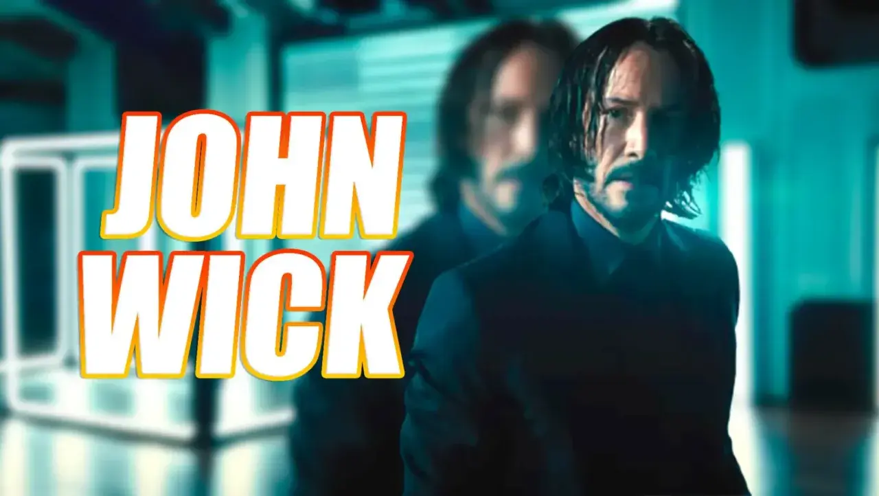 El legendario John Wick, con su mirada intensa, se prepara para la acción.