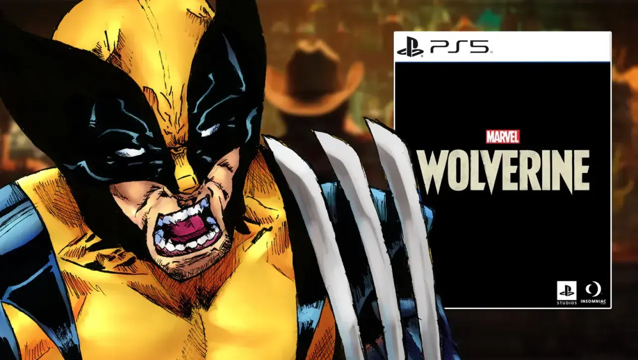 Wolverine de Marvel, con sus garras listas, aparece junto a la portada del juego para PS5.