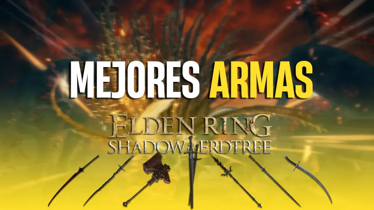 Las mejores armas de Elden Ring: Shadow of the Erdtree, con espadas, martillos y lanzas listas para la batalla.