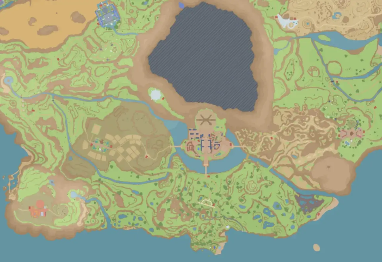 Mapa de Paldea, esencial para tu pokemon purpura guia. Muestra lagos, ciudades y senderos.