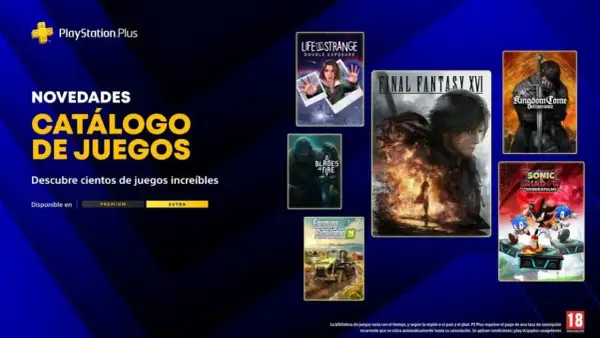 Catálogo de juegos de PlayStation Plus: Final Fantasy XVI, Kingdom Come: Deliverance, Sonic Generations y más. ¡Descubre los juegos del mes!