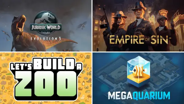 Jurassic World Evolution 3, Empire of Sin, Let's Build a Zoo y Megaquarium, algunos de los mejores juegos de gestión.