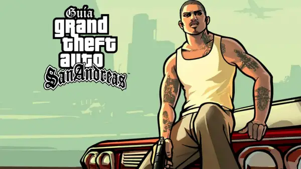 CJ de Grand Theft Auto: San Andreas, con tatuajes y arma, listo para usar trucos San Andreas PS5.