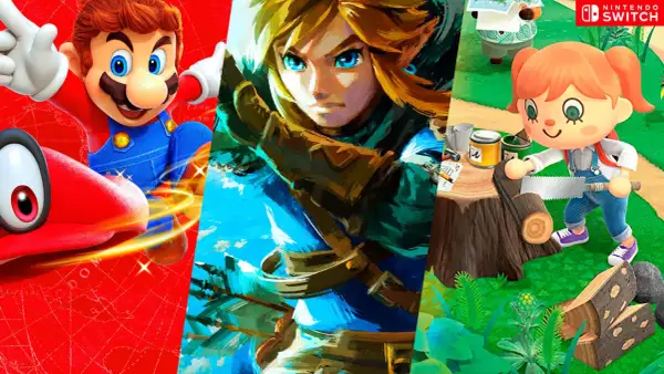 Mario, Link y un personaje de Animal Crossing, ¡los mejores juegos Nintendo Switch!